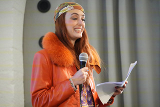 Louise Ebel lors de sa conférence.